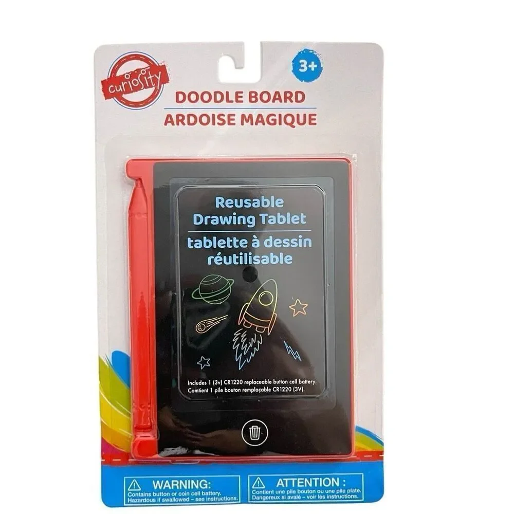 Curiosity Kids Reusable Doodle Drawing Tablet Toy Travel Size Ages 3+ NEW
